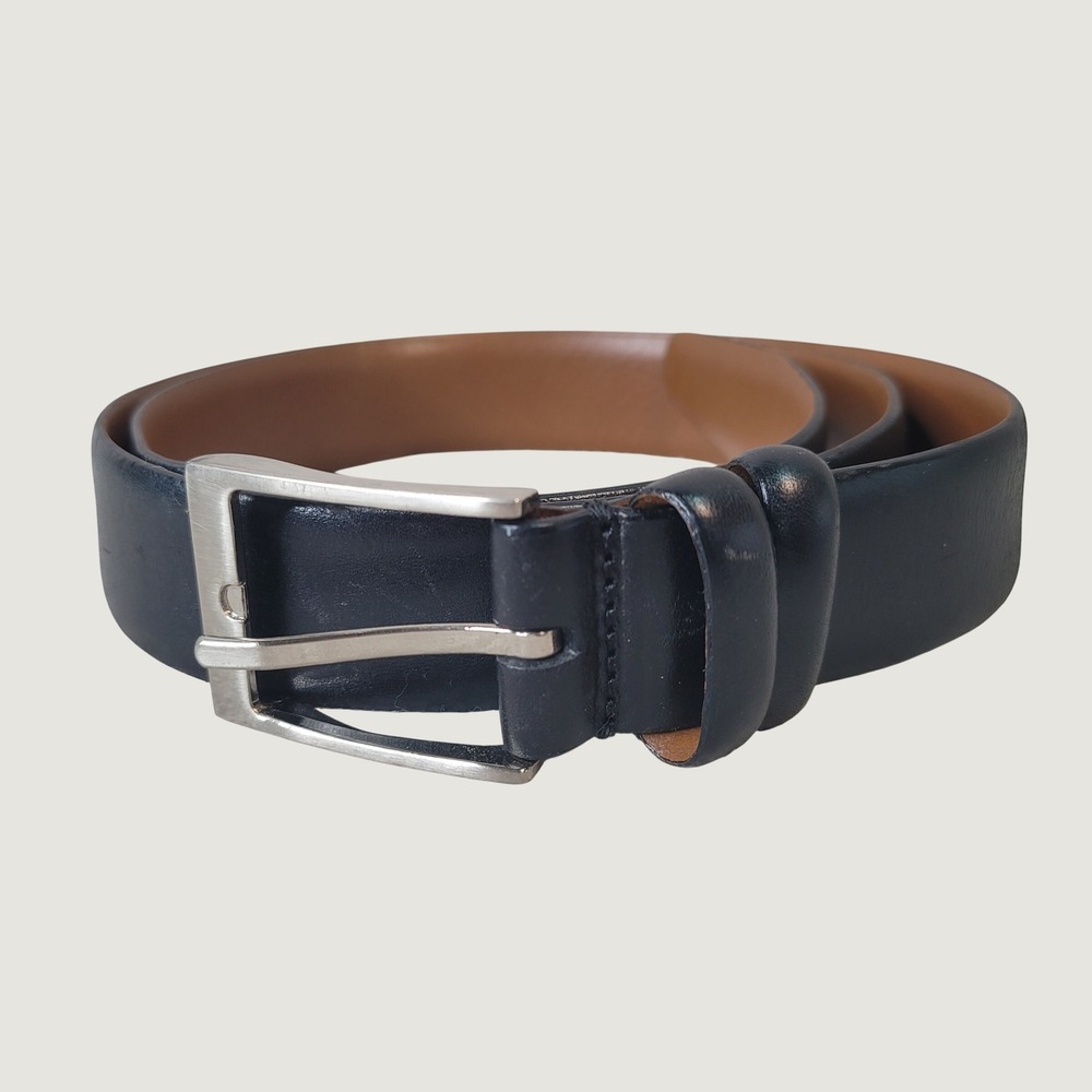 Mens Wearhouse Black Full Grain Italian Leather Dress Belt Size 34 Made in Italy